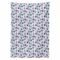 thumbnail image 2 of Floral Tablecloth, Botanical Plants Beauty Exotic Flowers Violets Bluebells Watercolor, Rectangle Satin Table Cover for Dining Room and Kitchen, 52" X 70", Lavender Plum Jade Green, by Ambesonne, 2 of 2