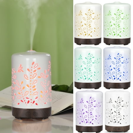 iMeshbean Ceramic 7 LED Ultrasonic Aromatherapy Aroma Essential Oil Diffuser Air Humidifier 100ml