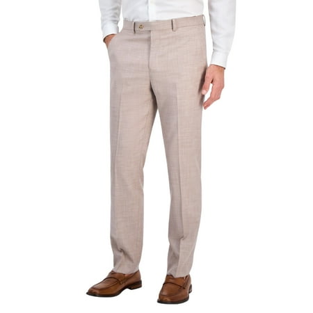 Tallia Mens Classic fit Dress Pants 38 / 30 Beige Solid