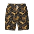 thumbnail image 4 of Lsque Mens Swim Trunks Squirrel Gathering Nuts Pattern - Bathing Suit Compression Liner - Beach Swim Shorts Swimwear - (S-3XL) - Stretch Quick Dry -Large, 4 of 9