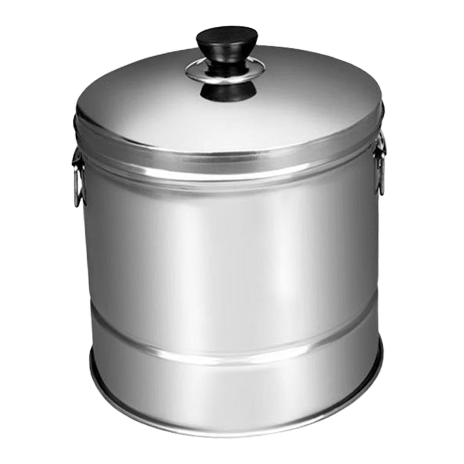 SunniMix Stainless Steel Rice Cooker Rice Cooking Pot with Inset Draining Basket, Large Rice Cooling Bowl Food Steamer Pot for Kitchen 25cmx21.5cm
