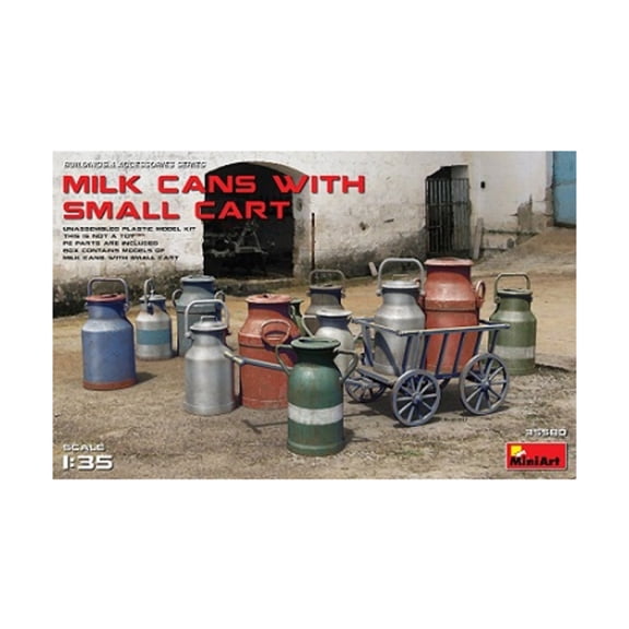 MiniArt Models Milk Cans w/Small Cart New