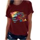thumbnail image 1 of Camiseta de mujer Camisetas divertidas y lindas de manga corta Camiseta con estampado de bandera del Día de la Independencia Tops Blusa Regalo para mujer Pompotops hfajkhk130521, 1 of 7