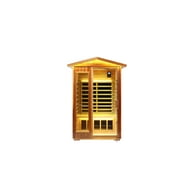 Two Person Far Infrared Outdoor Sauna Natural Wood Solid Wood