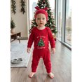 thumbnail image 4 of RUINIXCW Infant Boy Girl Christmas Outfit Long Sleeve Crew Neck Romper and Hat Set, 4 of 8