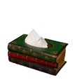 thumbnail image 1 of Tapa de caja de pañuelos, dispensador de pañuelos, libros rústicos apilados, 1 of 2
