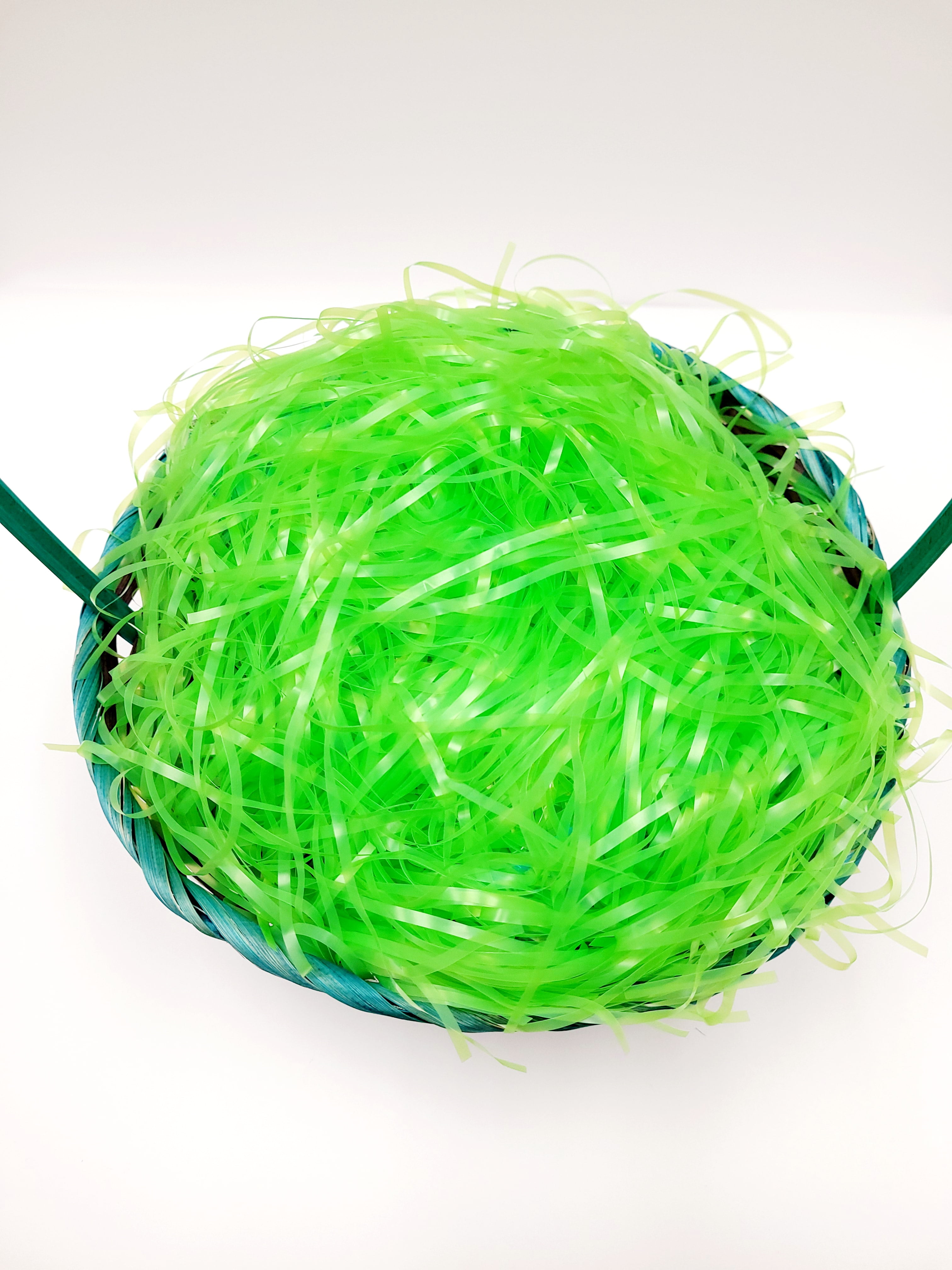 Ways to Celebrate Plastic Easter Grass Plastic 3 Bags Green Iridescent 1.25  oz