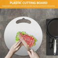 thumbnail image 4 of Steel Chopping Board for Kitchen Stainless Dough Rolling Board Double-Sided Round Steak Thawing Metal Board+Handle 30cm, 4 of 5