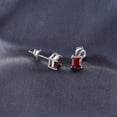 thumbnail image 4 of Jewelrypalace Princess Cut 0.6ct Created Red Ruby Stud Earrings 925 Sterling Silver, 4 of 6