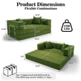 thumbnail image 2 of Hcore 79"Folding Floor Couch,4-in-1 Compressed Convertable Sleeper Sofa,Memory Foam Couch with Pillow Back Support Armrest 1200 lbs Load Weight Green, 2 of 7