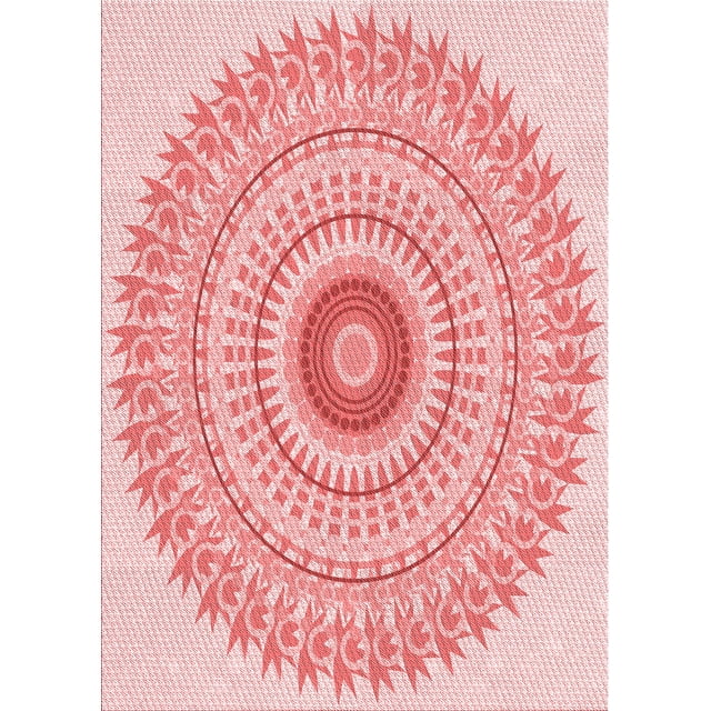 Ahgly Company Tapis Rectangulaire Lavable en Machine Rouge Transitionnel, 7 Pieds x 9 Pieds