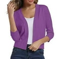 thumbnail image 2 of Ketyyh-chn99 Womens Fashion 2024 Fall Button Down Ribbed Knit Cropped Cardigan Sweater Top Purple,S, 2 of 5