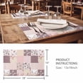 thumbnail image 3 of Placemats Set of 8, Boho Spring Floral Woven Placemat, Linen Place Mats for Kitchen/Dining Tables, Vintage Flowers Patchwork Plaid Pink Washable Table Mats for Party, 3 of 8