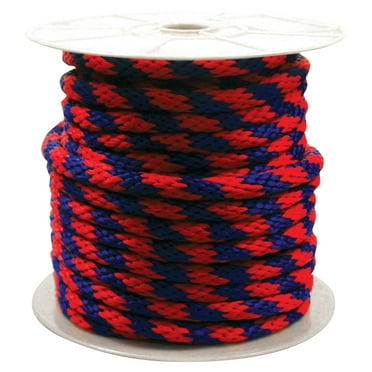 Rope King SBP-58140BR, Solid Braided Poly Rope, 5/8" x 140', Blue/Red, 1 Each