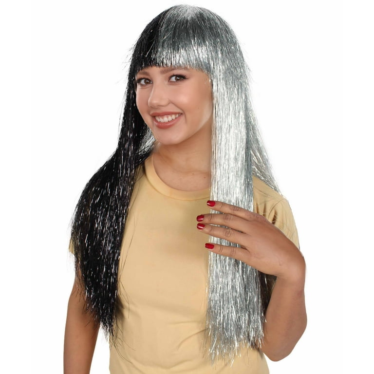 HPO Adult Womens Long Tinsel Wig Collection Party Ready Fancy