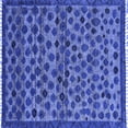 thumbnail image 1 of Ahgly Company Machine Washable Indoor Square Abstract Blue Modern Area Rugs, 7' Square, 1 of 4