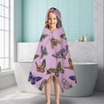 thumbnail image 6 of Purple Butterfly Colorful Wing Pattern Hooded Bath Towel，50"x30" for Ages 3 To 12 Kids, Quick Dry Lightweight Soft Microfiber Hood Beach Towel Cover Up for Kids, 6 of 7
