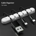 thumbnail image 2 of Cable Organizer Silicone USB Cable Winder Desktop Tidy Management Clips Cable Holder for Mouse Headphone Wire Organizer white-4, 2 of 6