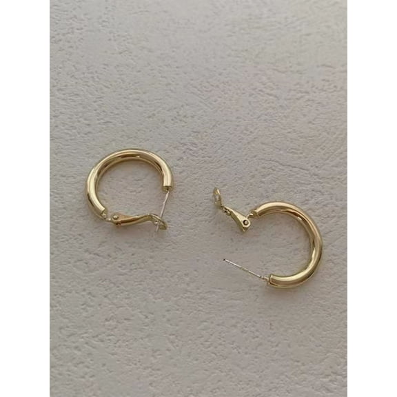 Minimalist Hoop Earrings, Yellow Gold, 1 Pair