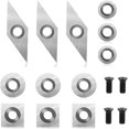 thumbnail image 1 of Insertos de carburo Cortadores indexables, herramientas de torno de madera de carburo Insertos de repuesto con tornillos para torno de carpintería Herramientas de torneado de mad, 1 of 5