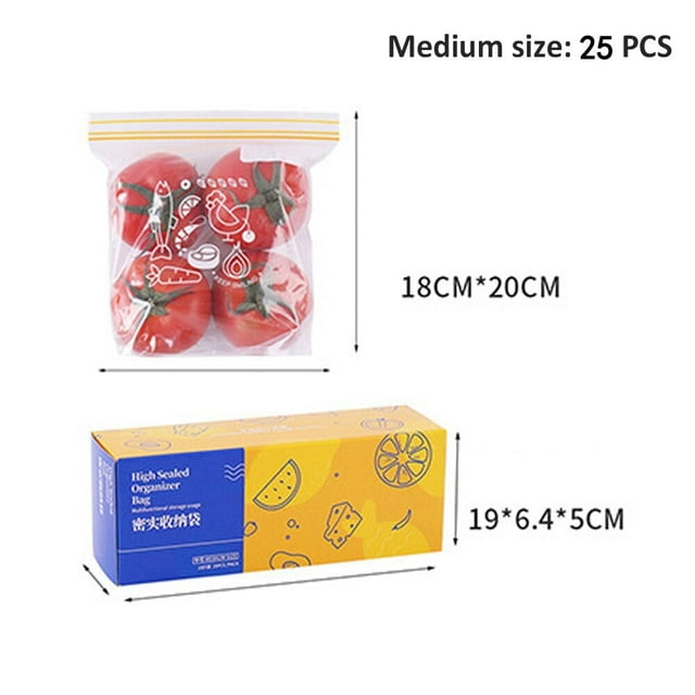 PENGXIANG Sac de Rangement Alimentaire Réutilisable Sac à Fermeture Éclair pour Conservation des Aliments Congélation Chauffage Sac de Rangement en Plastique pour Viande Accessoires de Cuisine