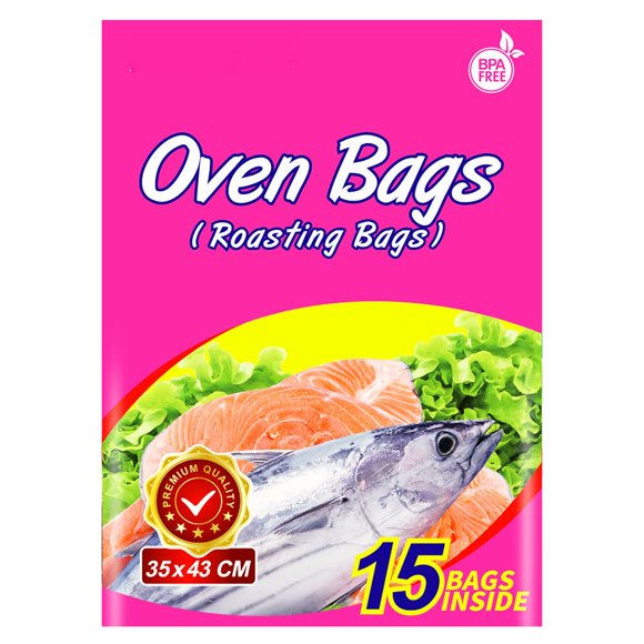 Bolsas para horno de 15 pulgadas, bolsas para asar, tamaño mediano, para carnes, pollo, pescado, verduras (14 a 17 pulgadas)