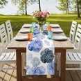 thumbnail image 4 of Table Runners 72 Inches Long Dress Scarves, Blue Ombre Spring Floral Farmhouse Kitchen/Dining Table Runner, Coffee Tablerunners, Summer Botanical Flowers 18x72 Inch, 4 of 9
