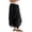 Black#1, variant on Women's Cropped Lace-Hem Pants High Waisted Drawstring Wide Leg Pants Casual Lightweight Trousers with Pockets(Camel,XL)