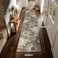 thumbnail image 3 of Findosom Runner Rug for Hallway 2x10 ft,Non-slip Machine Washable Runners Flower Floor Mats Low Pile Carpet Rug Runner with Rubber Backing for Entryway Doormat Bathroom Kitchen Laundry Room,Brown, 3 of 8