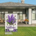 thumbnail image 3 of AMHNF Lavender Bouquet Bee Welcome Linen Garden Flag for Spring Summer Home Outdoor Garden Yard Door Decor 12x18 inch, 3 of 5