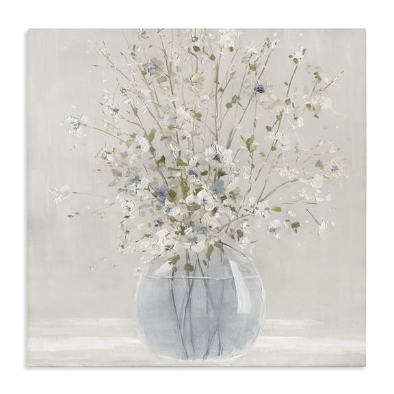 Stupell Industries Farmhouse Serene Glass Vase Bouquet Canvas Art, 17 x 17, by Carol Robinson