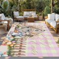 thumbnail image 2 of Easter Bunny Outdoor Rug for Patio/Deck/Porch, Non-Slip Large Area Rug 5 x 8 Ft, Colorful Eggs Spring Flowers Pastoral Pink Plaid Indoor Outdoor Rugs Washable Area Rugs, Camping Rug Carpet Runner, 2 of 8