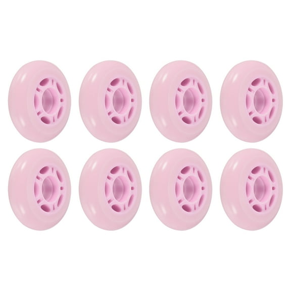 Uxcell 2.8" OD Inline Skate Wheels 82A Skate Replacement for Single Row Skate, Light Pink 8 Pack