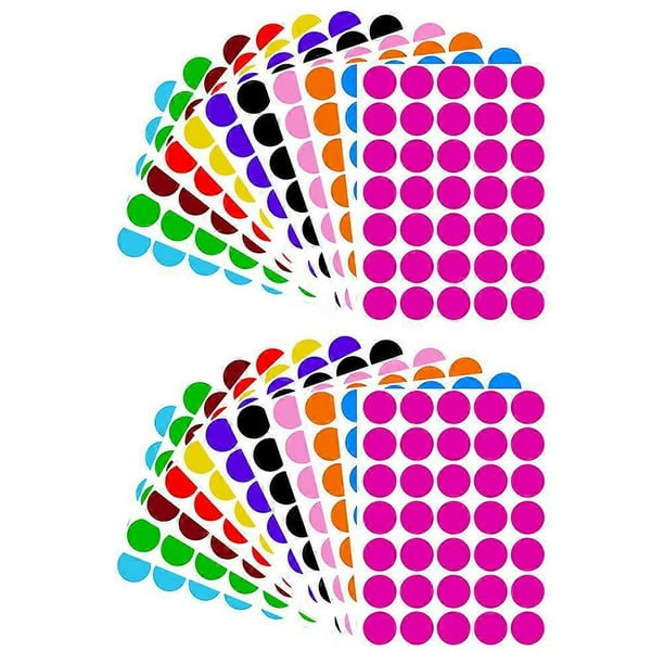 420pcs Color Coding Labels Colored Round Stickers Circle Dot Stickers ...