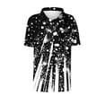 thumbnail image 4 of Charella Button down Shirts for Women Dressy Casual Tops Floral Printed Short Sleeve Blouses Summer Basic Tees (3XL, Black 1), 4 of 4