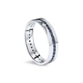 thumbnail image 3 of Mens 1 1/4ct Channel Set Black Diamond Eternity Ring Wedding Band 10K White Gold, 3 of 4
