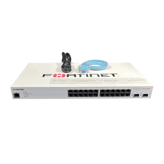 Restored Fortinet FortiSwitch FS-424D-POE 24 Port PoE Layer 3 Ethernet Switch (Refurbished)