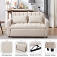 thumbnail image 4 of Convertible Loveseat Sofa with Pull Out Sofa Bed, Atumon Adjustable Futon Sofa Bed with 3 USB Ports, 2 Pillows, and 360° Swivel Phone Holder, Sofa Bed Sleeper for Living Room Bedroom, Beige, 4 of 10