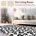 thumbnail image 2 of ODIKA 8' Machine Washable Non-Slip Area Rug, Stylized Abstract Animal Inspired Design with Bold Black Spots High Traffic Rug, Black, 298535, 2 of 7