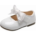 thumbnail image 1 of Zapatos de cuero para niñas, mocasines con lazo y suela suave para caminar, zapatos de cuna, zapatos de princesa para vestido de novia, zapatos planos Mary Jane, zapatillas ligeras para bebés rec, 1 of 5