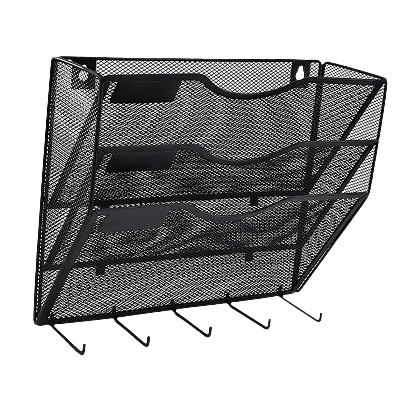 MAGIDEAL Wall File Mail Organizer Easily Install for Home Office s Letter Rack Black