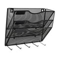thumbnail image 4 of Rongfmy Wall Mount File Document Organizer, File Holder for Sorting Literature Catalogs, Mesh Metal Space Saving Magazines Letter Rack Black, 4 of 9