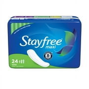 2 Pack Stayfree Super Maxi Pads, 24 Count Each