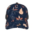 thumbnail image 3 of Lsque Autumn Leaves With Blue Printed Trucker Hat - Baseball Cap for Men Women - Breathable Mesh Side, Adjustable Fit - for Casual Wear, 3 of 7