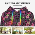 thumbnail image 4 of Lsque Rose Mix Leopard 2 Pattern Casual Women's Hoodie,Hooded Sweatshirt with Kangaroo Pocket,Pullover Hoodie with Eye-catching Drawstrings-XX-Large, 4 of 7