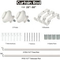 thumbnail image 7 of White Curtain Rods for Windows 28 to 48 Inches Adjustable Decorative 1 Inch Diameter Single Window Curtain Rod Set with Classic Finials, White Finishing, 7 of 7