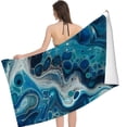 thumbnail image 2 of PHYHOO Blue Marble Texture Oversized Quick Dry Microfiber Beach Towel Render Pattern Lightweight Sand Free Towel Super Soft &amp; Absorbent for Travel Swimming Sports 30x60in, 2 of 8