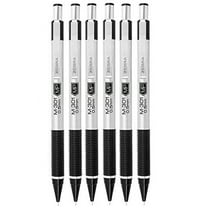 Zebra M-301 Stainless Steel Mechanical Pencil, 0.5mm Point Size, Standard HB Lead, Black Grip, 6-Count