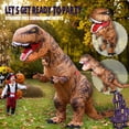 thumbnail image 3 of Magotan Halloween Inflatables Costume for Adults,Funny Blow Up Full Body T-Rex Fancy Dress Jumpsuit for Halloween,Brown, 3 of 8