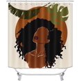 thumbnail image 2 of Juego de 4 cortinas de ducha para niña negra, diseño de mariposas con motivos florales, color azul, verde azulado y rosa, decoración de baño para mujer afroamericana, cortina de ducha de tela negra, 2 of 7
